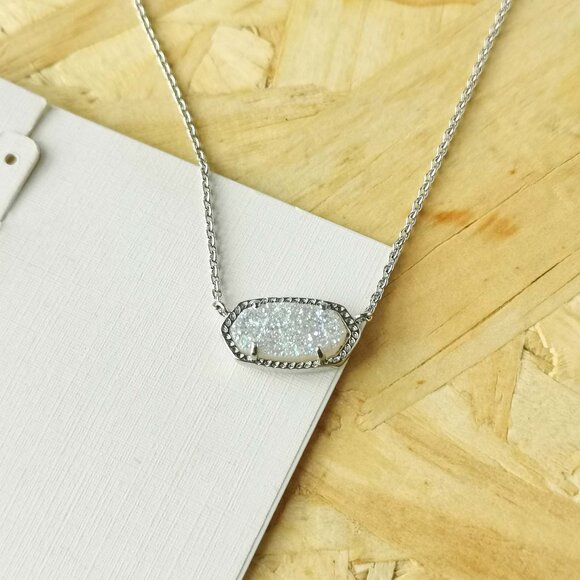 Kendra Scott Jewelry - NEW Kendra Scott Elisa Drusy Necklace Silver
